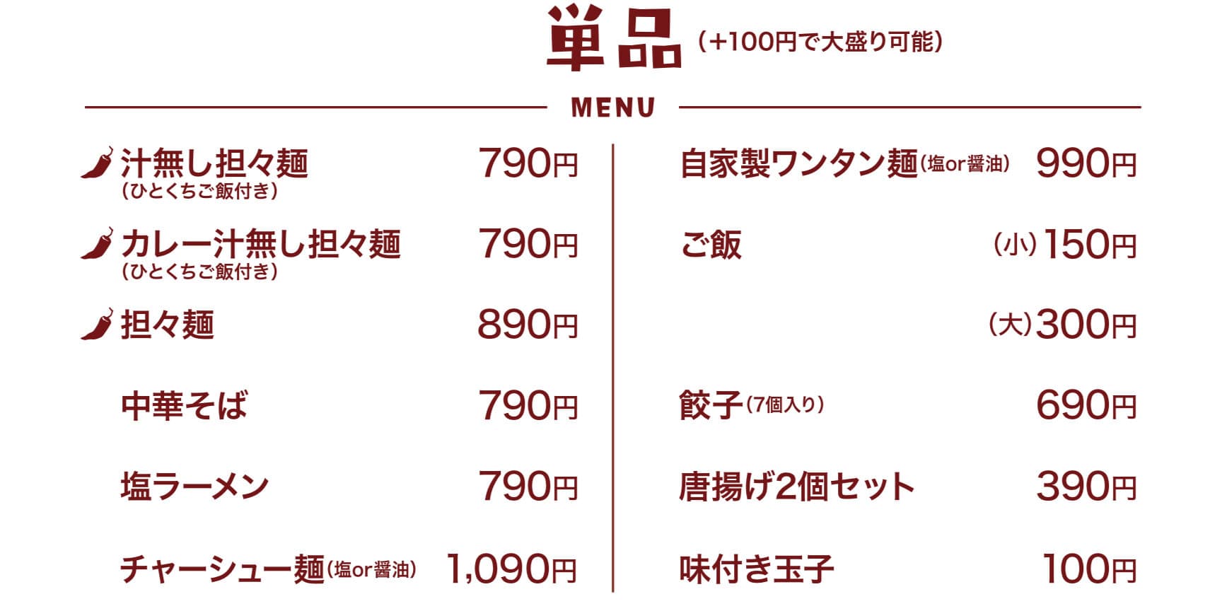 住吉店 ランチメニュー 1